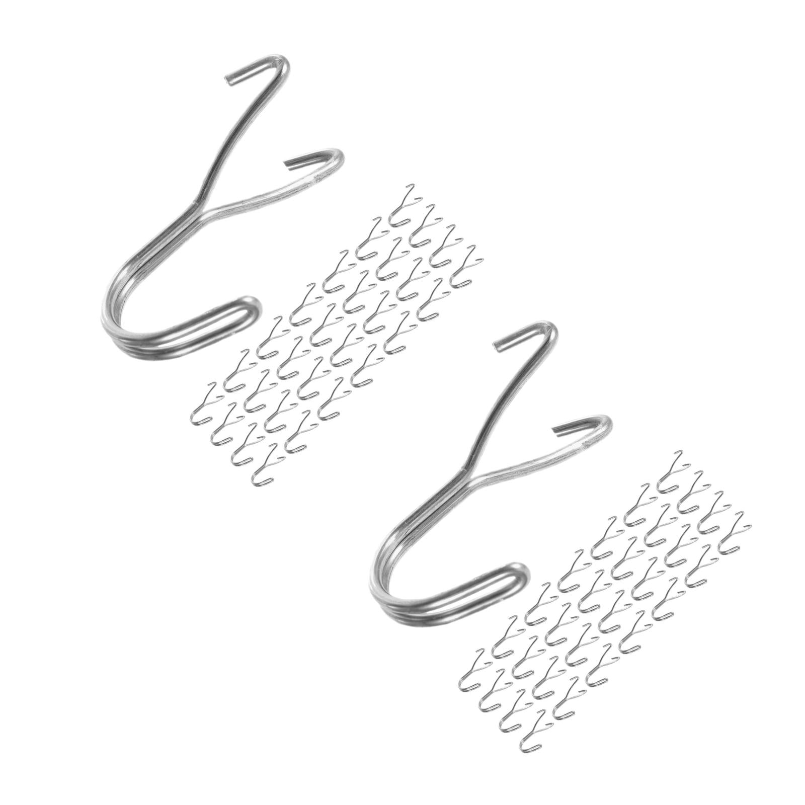 WHAMVOX Raindrops 100 pcs Stainless Steel Pegboard J Shaped Hooks for Necklaces Jewelry Retail Items Keys Craft Storage Organization System Tools