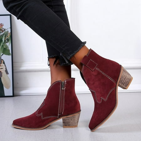 

HOMBOM Christmas Casual Winter Slouch Boots Wide Calf Boots For Women Girl Ladies Shoes For Women Middle Mid Calf Boots For Rollback