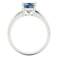 thumbnail image 4 of 2 ctw Solitaire Anniversary Ring for Women | Cushion Cut Blue Moissanite | Hyperallergenic Solid 18K White Gold, 4 of 5