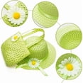 thumbnail image 3 of Yoyauz Girls Straw Sun Hat and Purse Sets Kids Child Birthdays Easter Party Summer Beach Cap Travel Gift, 3 of 5