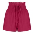 thumbnail image 5 of Casual Shorts for Women Summer Smocked High Waisted Lightweight Wide Leg Flowy Beach Shorts Cover Up, 5 of 8