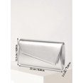 thumbnail image 5 of Women's Metallic Envelope Clutch Bag, Elegant Silver Evening Purse for Wedding, Cocktail, Party and Formal Events, 5 of 7