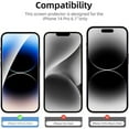 thumbnail image 4 of Afflux 3-Pack iPhone 14 Pro Glass Screen Protector, Real Tempered Glass, 100% Clear, Shatterproof, Rounder Edges, In Hard Retail Box [Designed for iPhone 14 Pro], 4 of 5
