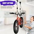 thumbnail image 5 of CozyNestFinds Bike Hoist, Heavy Duty Bike Pulley System for Garage Ceiling Bicycle Hanger, Bike Lift Overhead Storage Holds Up to 85 lbs Capacity, Fit 10-16 Foot Ceilings, Black, 5 of 8