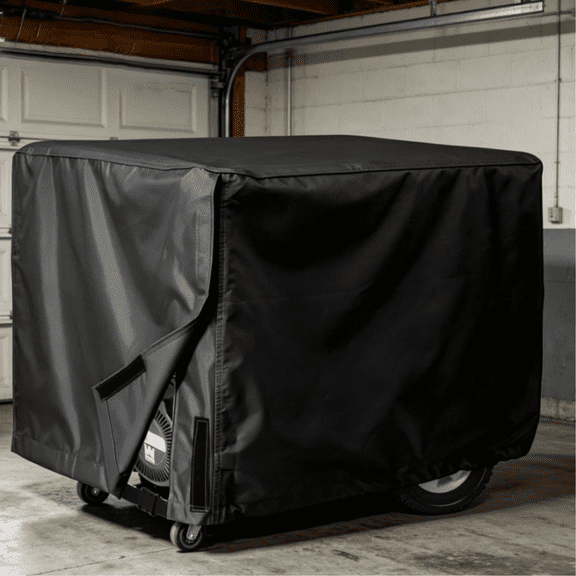 1Pc Black Waterproof Generator Cover, Outdoor Equipment Accessory, 26×20×20 in, Fits 3000-5000W Generators for Weather Protection