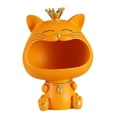 thumbnail image 3 of Cuenco para llaves, estatua de , plato de dulces, organizador decorativo, caja de almacenamiento para escritorio, sala de estar, , naranja Soledad Figuras de gatos de la suerte, 3 of 10