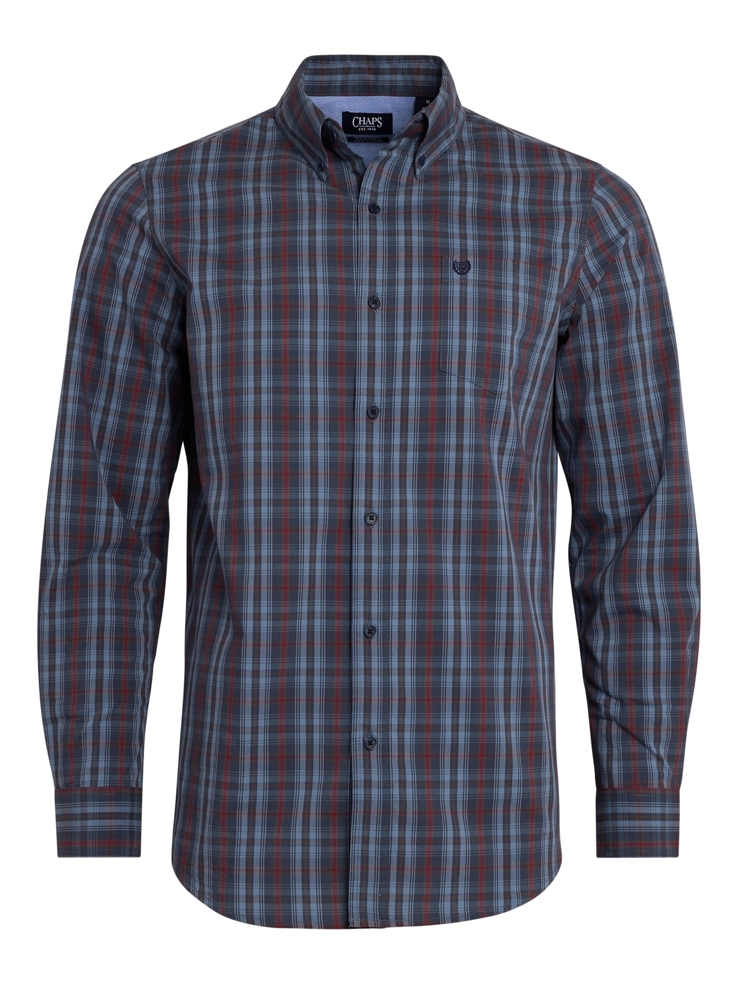 Chaps Men's & Big Men's Long Sleeve CVC Easy Care Woven Shirt, Sizes S-3XL