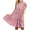Pink, variant on USSUMA Dresses for Women 2025 Casual Spring Summer Dress Short Sleeve Crew Neck Casual Solid Color Ruffle Maxi Dress Vintage Dresses Comfortable Dresses Daily Wear Black Dress Size-XXL