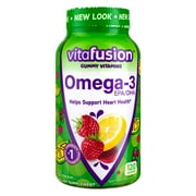 Vitafusion Omega-3 EPA/DHA Gummy Vitamins Dietary Supplement, Berry Lemonade, 120 Ct (6 pack) (Bundle)