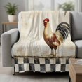 thumbnail image 2 of Vintage Rooster Blanket Soft Cozy Warm Throw Blanket for Couch, Plush Fuzzy Flannel Fleece Blankets for Sofa, Watercolor Pastoral Animals Buffalo Bed Blankets Lightweight Gifts for Women, 50"x60", 2 of 9