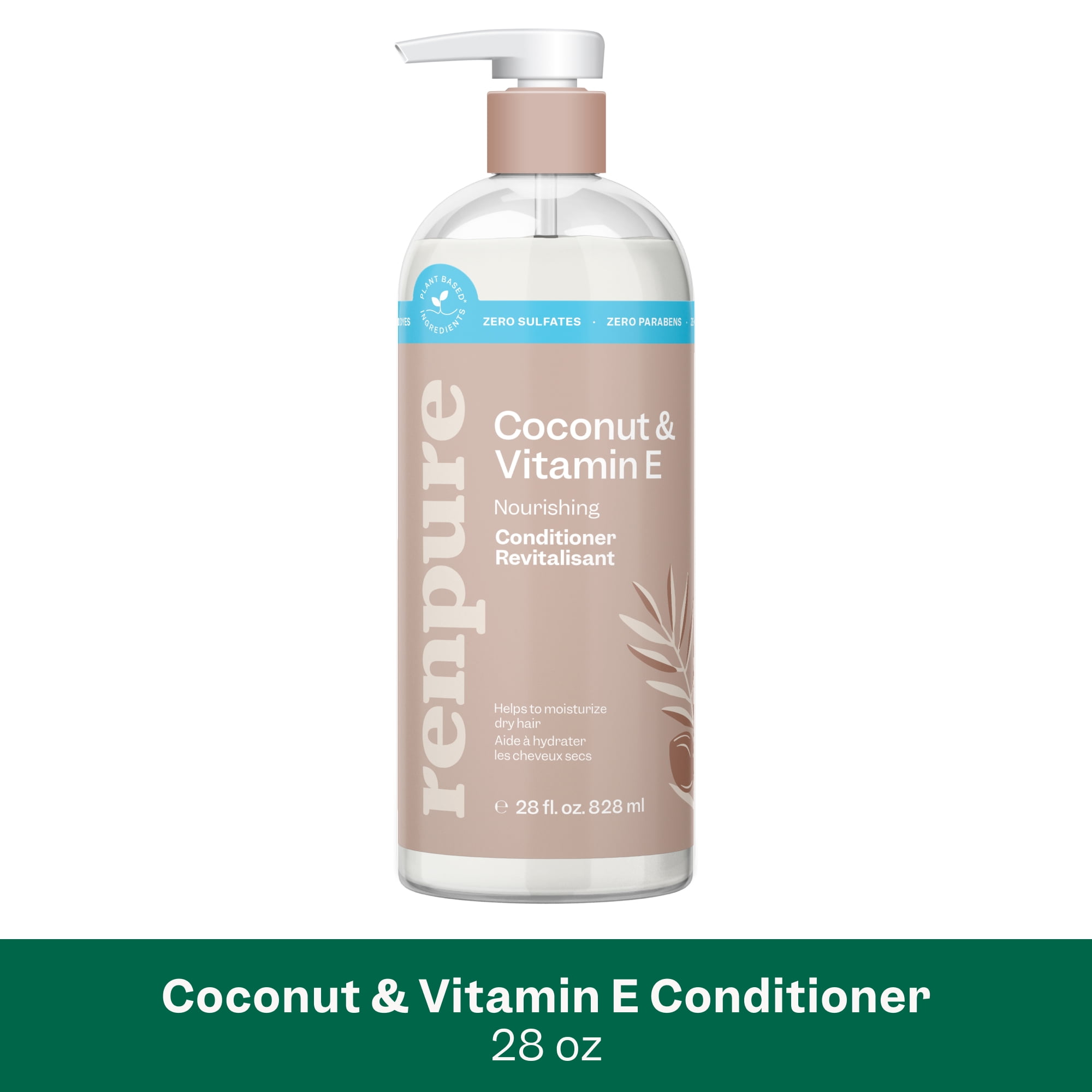 Renpure Coconut & Vitamin E Nourishing Conditioner, for All Hair Types, 28 oz
