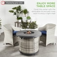 thumbnail image 4 of Best Choice Products 32in Round Gas Fire Pit Table, 50,000 BTU Outdoor Wicker Patio Propane Firepit w/ Cover - Brown, 4 of 8