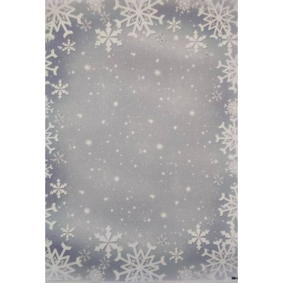Crystal Flakes Designer Printed AIDA Fabric. Canvas for embroidery with an applied background KF-1183A