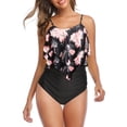 thumbnail image 1 of Franhais Women's Ruffle One-Piece Swimsuit, Sleeveless Spaghetti Strap Tummy Control Monokini Bathing Suit, 1 of 3