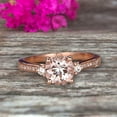 thumbnail image 3 of Morganite Engagement Ring With Solid 10k Rose Gold Promise Ring 6mm Round Cut 1.75 Carat Art Deco, 3 of 6
