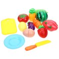 thumbnail image 4 of KAKOWELY 13 piezas de juguetes de corte de comida, frutas y verduras de imitación, juguetes para cortar comida falsa, 4 of 5