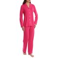thumbnail image 2 of Blis Women's Long Sleeve Classic Button Down Pajama Pant Set, 2 of 3