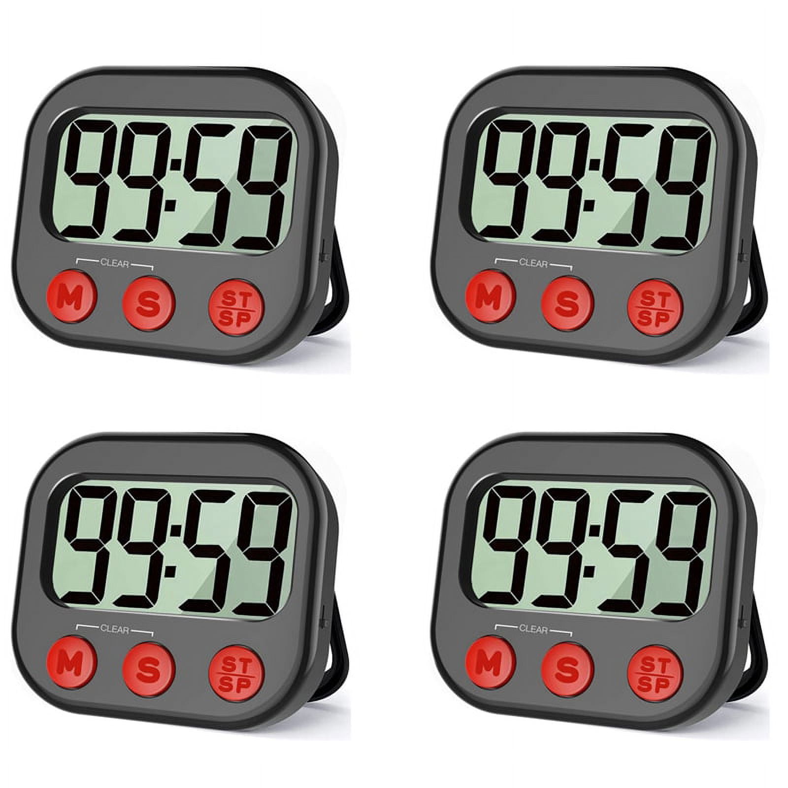Minuterie De Cuisine Numérique Magnétique – Grand Écran LCD, Alarme Forte, Compte à Rebours 99 Min, Pour Cuisine, Sport, Étude - 5