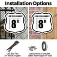 thumbnail image 3 of Caution Low Clearance 8 ft (5 Pack) 12 inch X 12 inch Shield-Shaped Rust-Free Aluminum Metal Signs Weather Resistant Made in the USA, 3 of 6