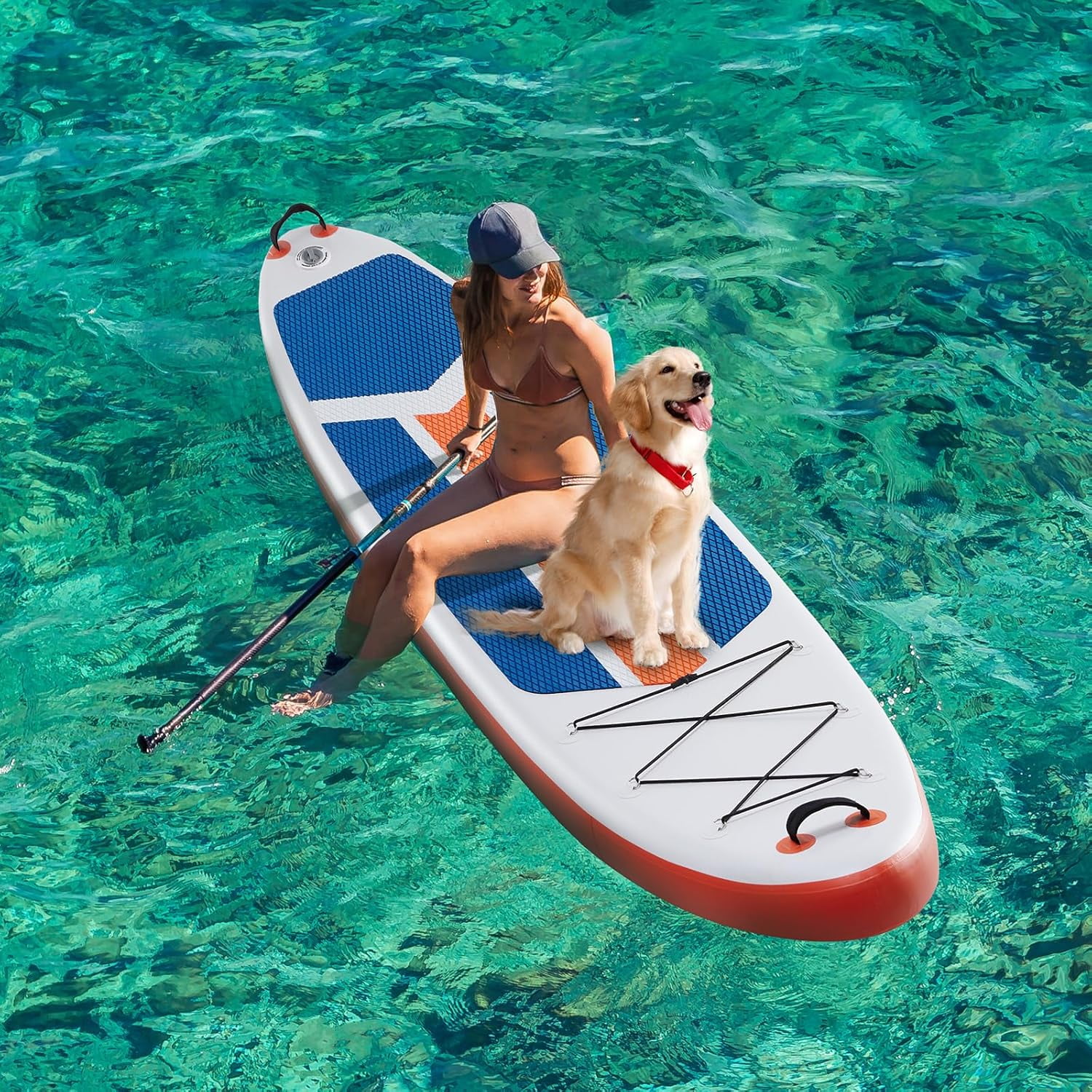 CONCETTA Inflatable Paddle Board,Equipped With SUP Paddle Board Accessories, The Non-slip EVA Deck Design Restarts The Surfboard,Surfboard for Youth&Adults of All Skill Levels，Blue Orange