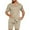 Beige Set for Men, variant on Mrmaere Men's V Neck Scrub Set Short Sleeve Shorts 2 Piece Button Closure Breathable for Daily Beige L