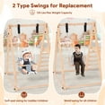 thumbnail image 4 of 7-in-1 Toddlers Triangle Climbing Toys Set with 2 Swings, Foldable Wood Montessori Climber Kids Indoor Outdoor Playground Jungle Play Gym for Boys Girls, 4 of 8
