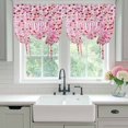 thumbnail image 4 of Valentine's Day Balloon Curtains for Living Room/French Door, Pink Love Heart Glitter Romantic Tie Up Curtains 63 Inch Length Energy Saving Kitchen Curtains Shades for Windows 42"x63", 4 of 8