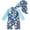 Blue, variant on LIIPEE Boys Swimwear Summer New Fashion Long Sleeve Ocean Animal Printed Round Neck Zipper Romper Swimsuit With Cap Girl Classic Beach Beachwear,Blue,6-12 Months