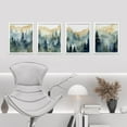 thumbnail image 3 of PixonSign Framed Wall Art Watercolor Pine Tree Forest Mountain, Set of 4 Nature Wilderness Wall Decor Prints, Floral Wall Décor, Adhesive Canvas Poster, Modern Home Artwork - 8"x10" White, 3 of 5