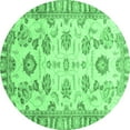 thumbnail image 1 of Ahgly Company Indoor Round Oriental Emerald Green Traditional Area Rugs, 4' Round, 1 of 4