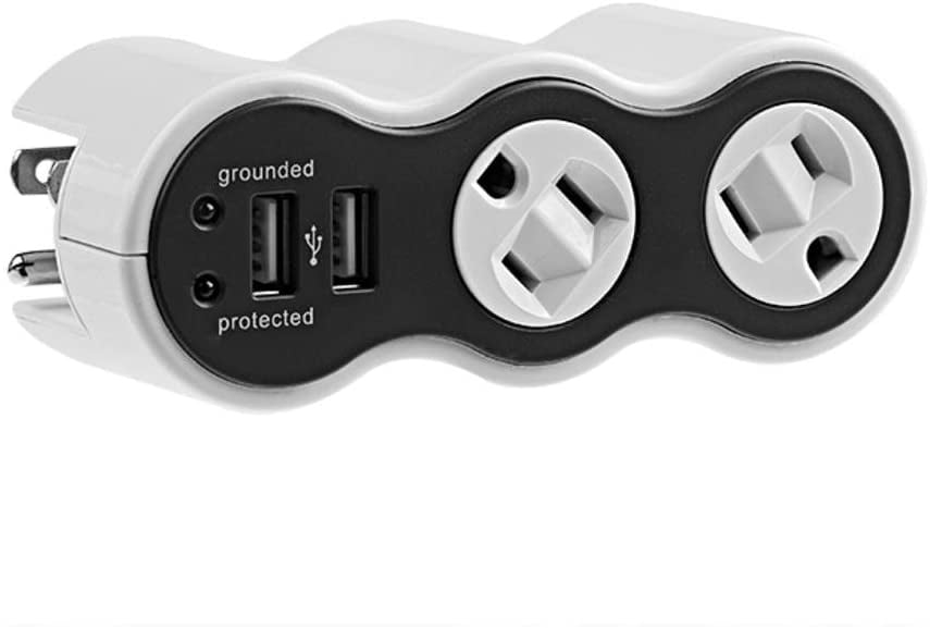 Enercell Rotating 360 Mini Travel Surge Protector Suppressor Single Outlet LED 