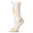 thumbnail image 2 of MeMoi Women's Plush Chicken-Themed Embellished Crew-Length Lounge Sock - Womens - Female, One Size, White, 2 of 3