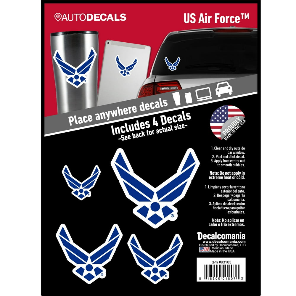 Officially Licensed U.S. AIR Force Decals 4 Piece US Military