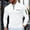 White, variant on Men's Long Sleeve Polo Shirts Quarter Zip Up Mock Neck Pullover Color Block Slim Fit Golf Shirts