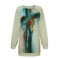 thumbnail image 4 of Cadeaux pour Elle Blouse Imprimée Mode Femme Col Rond Teinture sur Nœuds Croix, 4 of 6