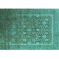thumbnail image 1 of Ahgly Company Machine Washable Indoor Rectangle Oriental Turquoise Blue Industrial Area Rugs, 2' x 4', 1 of 4