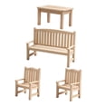 thumbnail image 4 of IFANLANDOR 4Set Mini Garden Decorative Bench Khaki Wood for Landscape Decoration, 4 of 8