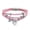 Pink, variant on Womens Braided Leather Bracelet Pink Heart Charm Double Strand Bracelet Stainless Steel