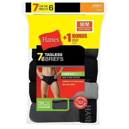 Rose Waistband - Men's Mid Rise Brief with Comfort Flex Waistband 7-Pack (Includes 1 Free Bonus Brief)