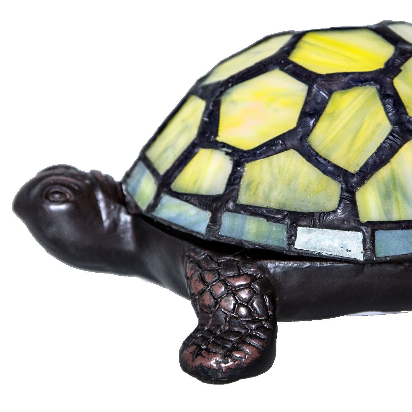 River Of Goods 2 5 Stained Glass Yellow Turtle Led Wireless Table Lamp s Walmart Com