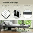 thumbnail image 5 of 75" x 45" Portable Folding Bed Metal Frame Rollaway Bed with 5" Memory Foam Mattress & Wheels, 5 of 9