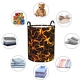thumbnail image 4 of Rateoe Orange Lightning Pattern Round Laundry Hamper Basket, Tall Hamper Basket for Blanket Storage, Nursery Clothes Hamper for Laundry in Bedroom and College Dorm-Medium, 4 of 6