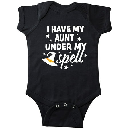 

Inktastic I Have My Aunt Under My Spell with Cute Witch Hat Gift Baby Boy or Baby Girl Bodysuit