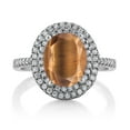 thumbnail image 2 of Gem Stone King 2.36 Ct Oval Brown Tiger Eye 925 Sterling Silver Ring (Size 7), 2 of 4