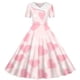 thumbnail image 4 of Vestido de manga corta con cuello vuelto para niñas Vestido elástico de manga corta para niñas Vestido skater con volantes de corte A Vestido de recital escolar Vestido de manga corta con cuello vuelt, 4 of 6