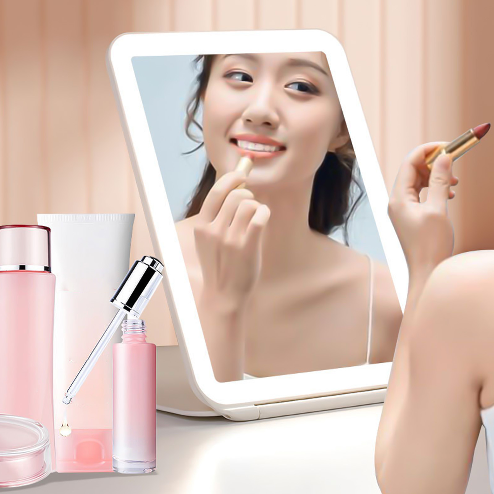 Ziloco in Clearance Folding Travel Mirror Lighted Makeup Mirror With