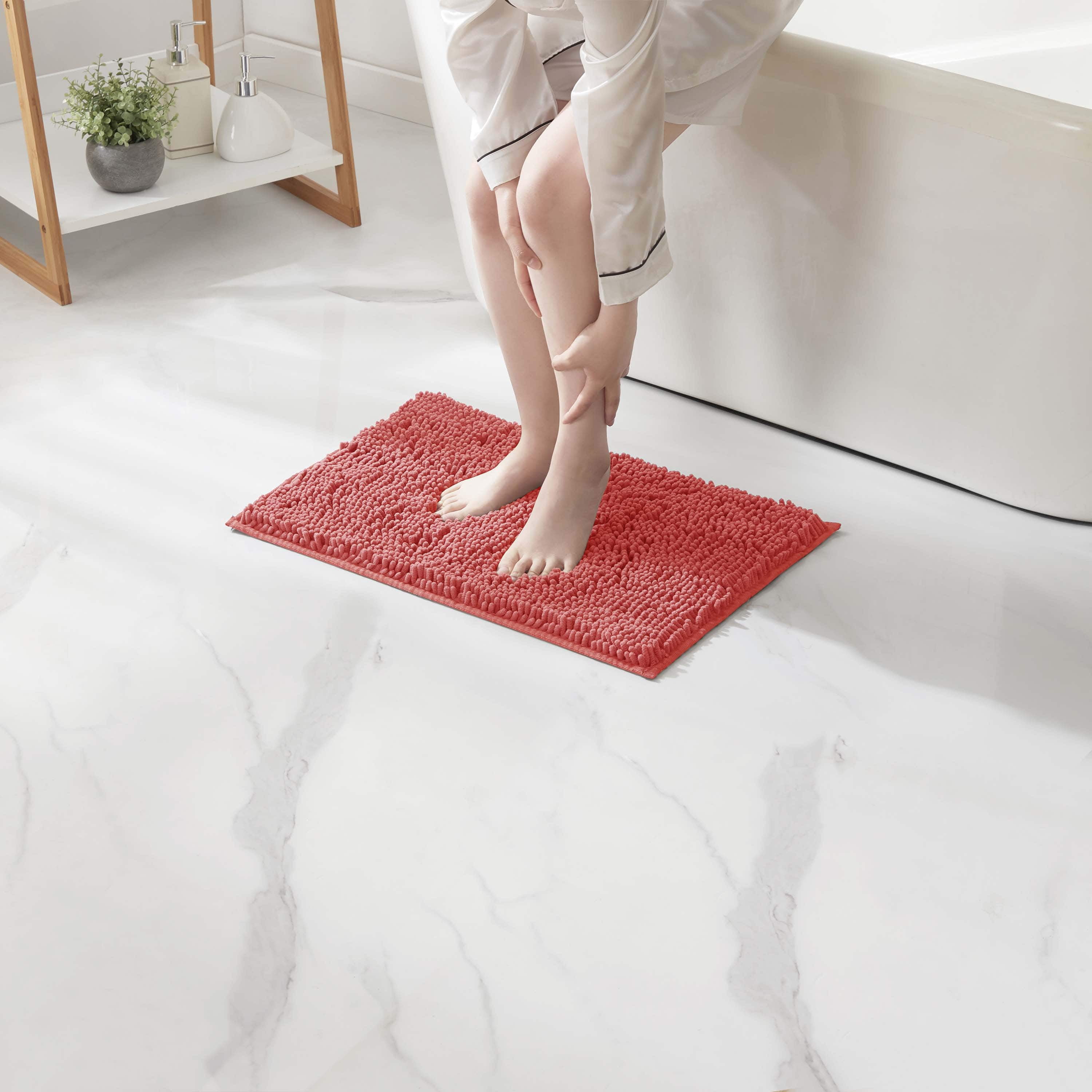 LammaLoe Bath Rug, Chenille Bathroom Rug, Absorbant Bath Mat For Bathroom Decor, Shower Mat 17x24 & 20x32 Pack