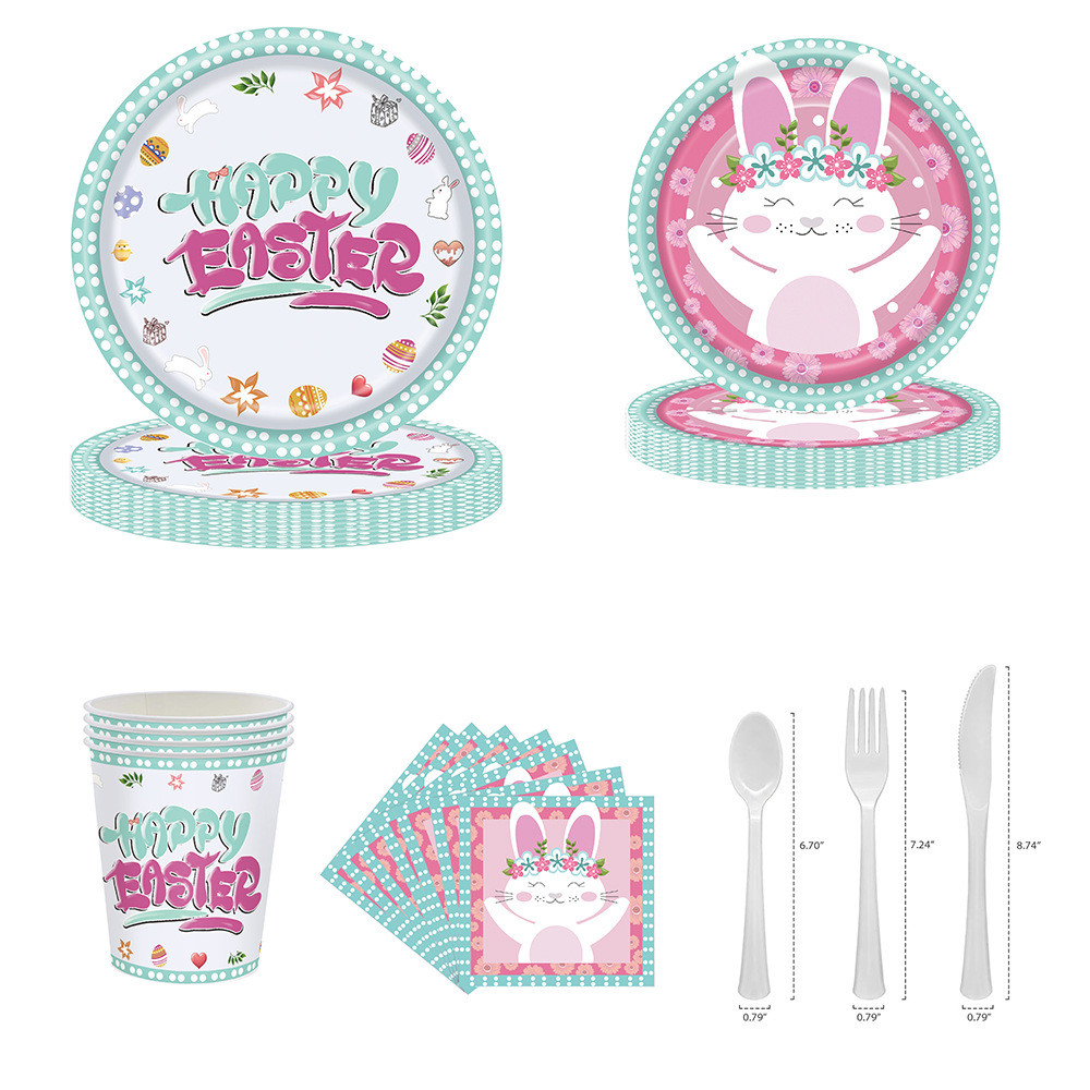 New 2025 Easter Clearance Easter Rabbit Themed Party Supplies for