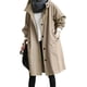thumbnail image 2 of Chubasquero para mujer, chaqueta cortavientos, informal, holgado, con bolsillos y botones, con capucha, resistente al viento, impermeable para senderismo al aire libre, 2 of 5