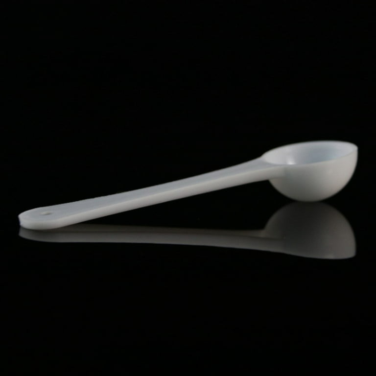 50/100pc 5g White Plastic Measuring Spoon Gram Scoop Food Baking Medicine  Powder 